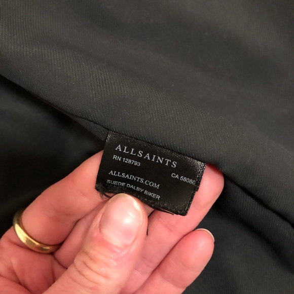 All Saints suede moto jacket - Picture 4 of 4